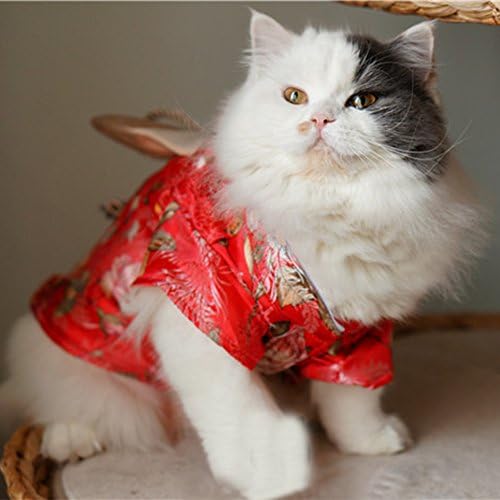 Oluşturma Çekirdek Sevimli Brokar Pet Kimono Elbise Japon Tarzı Pet Elbise Çiçek İlmek Pet Kostüm Köpekler Kediler için,