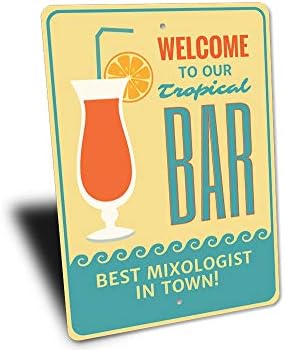 Tropikal Bar Dekor, Karşılama Bar İşareti, Tropikal Bar İşareti, Mixologist İşareti, Mixologist İşareti, İçecek Üreticisi