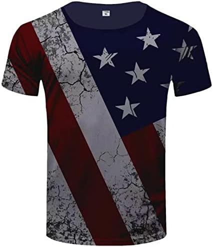 Erkek 4th Temmuz Amerikan Bayrağı Vatansever Gömlek Kısa Kollu Ekip Boyun Popüler Egzersiz Kas T Shirt Tops