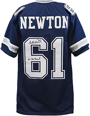 Nate Newton İmzalı Donanma Özel Futbol Forması w / 6x Pro Bowl