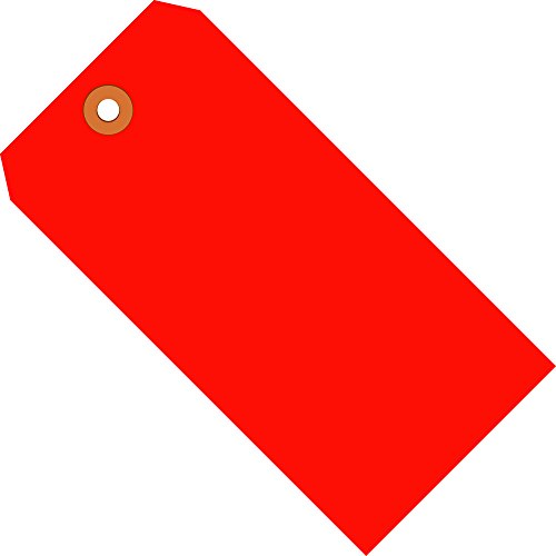 KUTU ABD BG12051C Nakliye Etiketleri, 13 Pt, 4 3/4 x 2 3/8, Floresan Kırmızı (1000'li Paket)