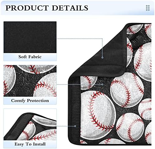 Softbol Beyzbol Grafik Emniyet Kemeri Kapakları Araba Emniyet Kemeri Kapağı Yumuşak Evrensel Emniyet Kemeri Kapakları Yetişkinler