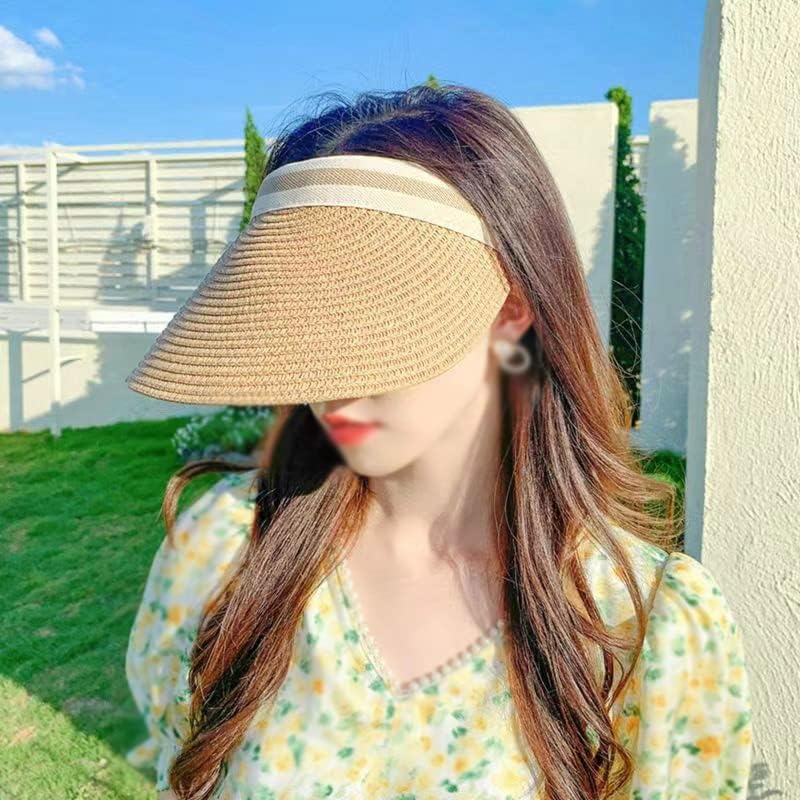 ZSEDP Yaz Kadın güneş şapkası Kadın Açık Sunade Şapka El Şapka Rahat güneş şapkası Boş silindir şapka Tatil plaj şapkası