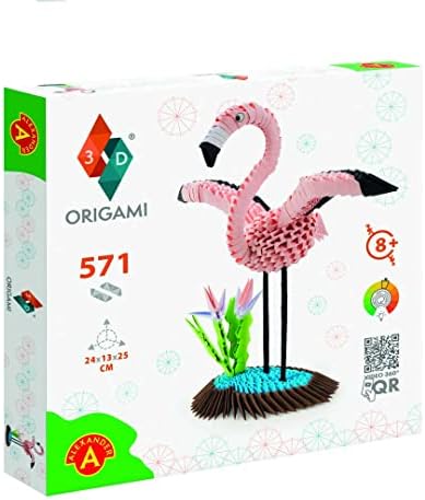 Origami 3D 501842 - 3D Origami Flamingo - Patentli Bileşenlere ve Kolay Anlaşılır Yapım Talimatlarına Sahip Güzel 3D Kağıt