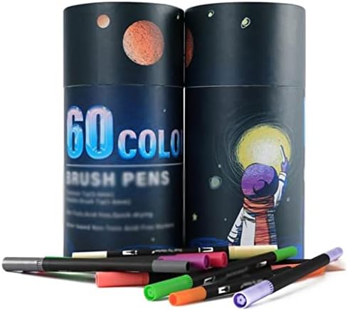 LİRUXUN 24/60 Renk Suluboya Sanat Belirteçleri Seti Fırça Kalem Çift Uçlu Fineliner Çizim Boyama Kırtasiye Boyama Mang (Renk