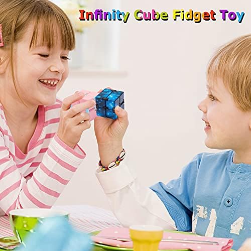 SUNCOO 12 Paket Infinity Küpleri Fidget Oyuncaklar Çocuklar için Toplu Paskalya Sepeti İticiler, duyusal Stres ve Anksiyete