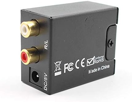 Occus 2 adet Optik Koaksiyel R/L Dijital Optik Koaksiyel Analog RCA ses dönüştürücü ses Dönüştürücü Adaptör Fiber Kablo ile