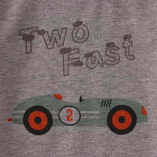 Toddler Erkek Bebek 2nd Doğum Günü T-Shirt Çocuk İki Hızlı Araba Baskı Kısa Kollu Tees Yaz Moda Bluz Üst