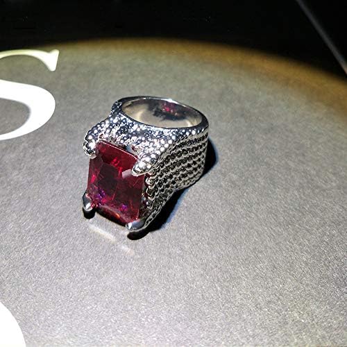 Zarif Tasarım Prenses Kesim Oluşturulan Kırmızı Kübik Zirkonya kokteyl yüzüğü Kadınlar için Birthstones Promise Nişan Yüzüğü