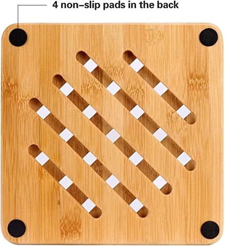 SENTİM Bambu mat seti, Ağır Reşo Bulaşıklık mat Coaster için çok Uygun modern ev mutfak dekorasyonu, 4,6 Kare Set
