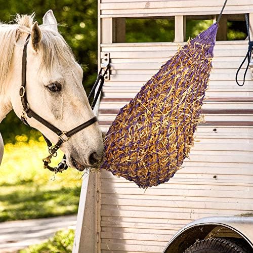 Majestic Ally Atlar için 2 adet 42 Uzun ve 2.0x 2.0 Delikli Saman Ağı, Ayarlanabilir Seyahat Besleyici, Saman Alımını Düzenler,
