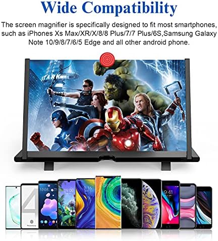 18 Ekran Büyüteci –Filmler, Videolar ve Oyunlar için 3D HD Cep Telefonu Büyüteci projeksiyon perdesi Büyütücü-Ekran Amplifikatörlü
