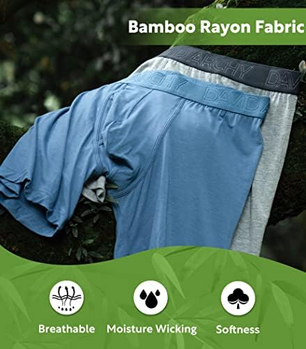 DAVİD ARCHY Erkek İç Çamaşırı Bambu Boxer Külot Nefes ve Yumuşak Sinek Sandıklar 3 veya 4 Paket