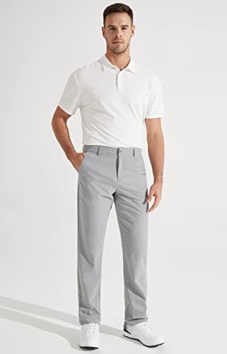 Lıbın Erkek Golf Pantolon Slim Fit Streç İş takım elbise pantalonları 30/32 Hızlı Kuru Hafif Rahat Konfor Cepler ile