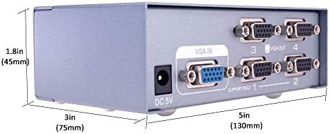 DTECH Powered 4 Port VGA Splitter Kutusu Video Dağıtım Teksir 1 ADET Çoklu Monitör Projektör