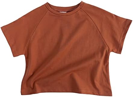 Yürüyor Çocuk Kız Erkek Kısa Klasik Gevşek Kısa Yumuşak Yarasa Kollu Katı T Shirt Tee Üstleri Giysi Gençlik Tees Erkek