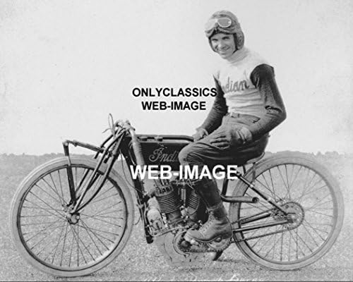 OnlyClassics 1917 Karides Burns Vintage Hint V-İkiz Motosiklet Yarış BOARDTRACK Racer Fotoğraf