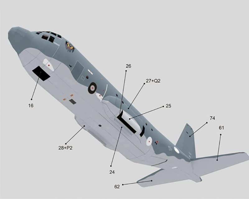 TECKEEN 1/100 Ölçekli AC-130U Hayalet Hava Gunship Uçak Modeli Kağıt Modeli Diecast Uçak Modeli Koleksiyonu için (Demonte