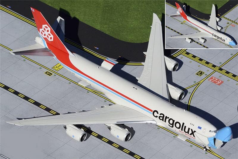 GeminiJets Cargolux Boeing B747-8F LX-VCF Açık Burun 1/400 DİECAST Uçak Önceden oluşturulmuş Model