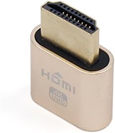 WBTUO VGA Sanal Ekran Adaptörü HDMI DDC EDID Kukla Fiş Başsız Hayalet Ekran Emulator 1920x1080 Yeni Nesil@60Hz (Altın)