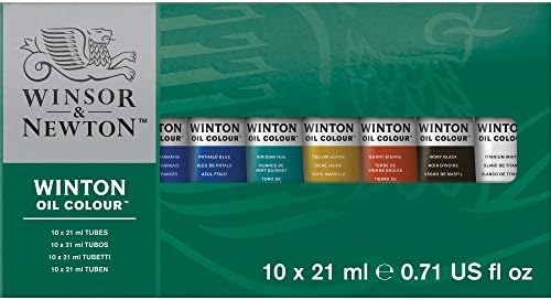 Winsor & Newton Winton Yağlı Renkli Boya, Temel Set, 10 x 21 ml Tüpler ve Sansodor Düşük Koku Çözücü, 75 ml, 2,53 Fl Oz (1'li