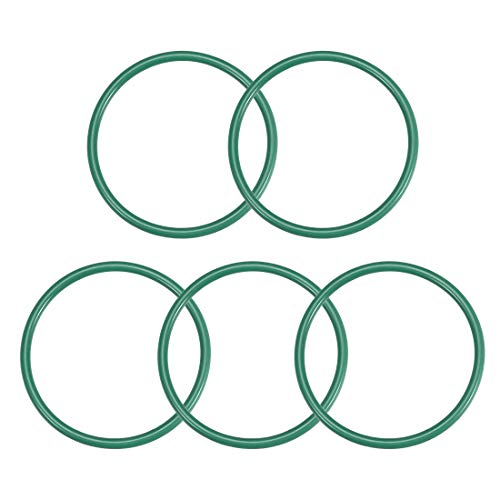 uxcell Flor Kauçuk O-ringler, 43mm OD 38.2 mm ID 2.4 mm Genişlik FKM Conta Contası Makine Sıhhi Tesisat, yeşil, 5'li paket