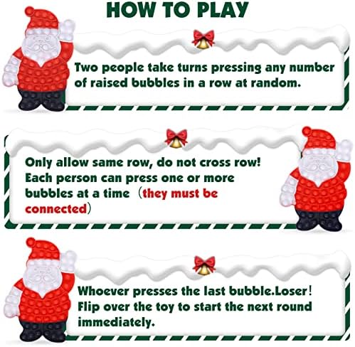 Noel Fidget oyuncaklar, 4 Paket Noel İtme Pop kabarcık Fidget duyusal oyuncaklar, Noel Baba, ağaç, Şapka, eldiven, Yetişkinler