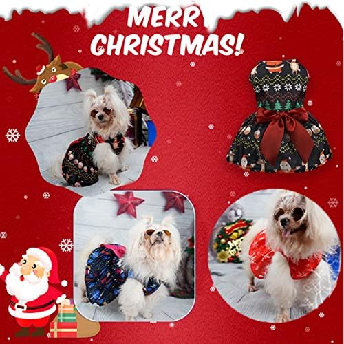 Noel Köpek Elbiseler Noel Baskı Renk Kedi Giysileri Kostüm Kıyafet Cosplay Giyim Parti Giyim Küçük Orta Köpekler için 3-Pack