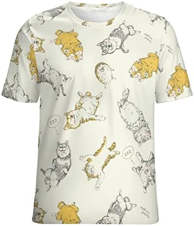 Uyuklayan Köpekler Kediler Evcil T-Shirt Kadınlar için Yuvarlak Boyun Kısa Kollu Tee Gömlek Grafik Yaz Üst