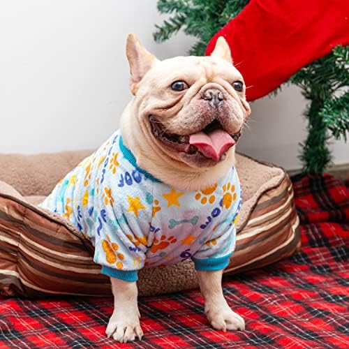 CUSOZWO Köpek Pijamaları-Küçük Orta Köpekler, Köpek Yavruları, Kediler için Yumuşak Bulanık Kadife Köpek Tulumu-Sevimli Mavi