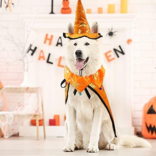 3 Parça Cadılar Bayramı Pet Kostüm Seti Dahil Pet cadı şapkası Sihirbazı Şapka Pet Pelerin Köpek Vampir Kostüm Pelerin Giyim