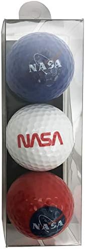 K-Musculo CityDreamShop NASA Uzay Köfte Logosu Hatıra Golf Topları 3 Paket Benzersiz NASA Köfte Golf Topları