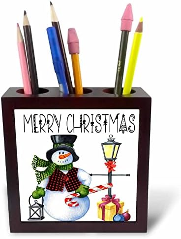 Bir Noel Kardan Adam ile 3dRose Mutlu Noeller - Çini Kalem Sahipleri (ph-369972-1)