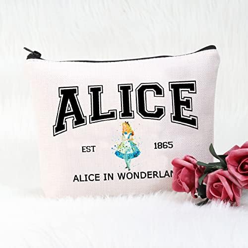 POFULL Alice Peri Masalları Hediye Alice Sevgilisi Makyaj fermuarlı çanta Arkadaşlar İçin Wonderland Tema Hediye (Alice est