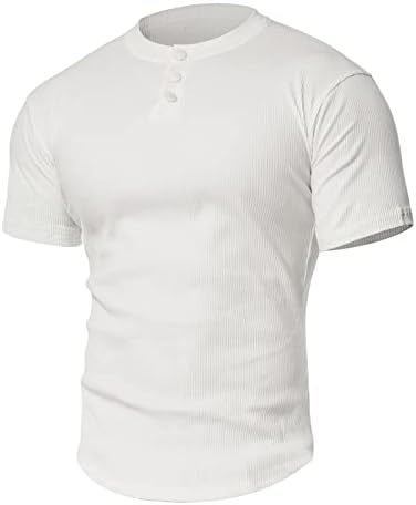 Erkek Moda Rahat Ön Placket Temel T-Shirt Nefes Hafif Yakasız golf topluğu Hipster Yuvarlak Etek Boyu Üst