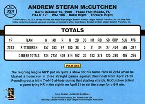 2014 Donruss Serisi 2 324 Andrew McCutchen NMMT Korsanları