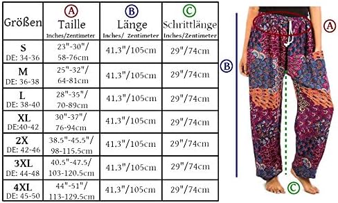 LOFBAZ Harem pantolon Kadınlar için S-4XL Artı Yoga Boho Hippi Plaj Seyahat Salonu Pijama