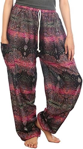 LOFBAZ Harem pantolon Kadınlar için S-4XL Artı Yoga Boho Hippi Plaj Seyahat Salonu Pijama