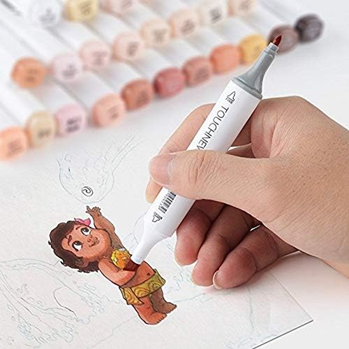 Sanatçı Kalıcı Kroki Anime Cilt işaretleyici kalem Seti Cilt Tonu Kalemler TouchNew 24 Renk Çift Uçlu e n e n e n e n e n