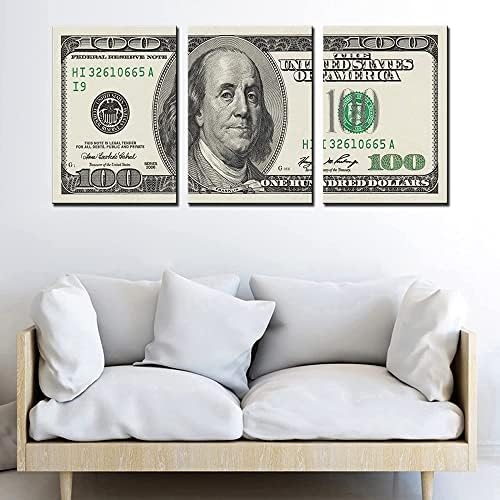 JESC 100 Dolarlık Banknot İskandinav Tuval sanat baskı tablo Posterler Duvar Resimleri Yatak Odası Oturma Odası Ofis Ev Dekor