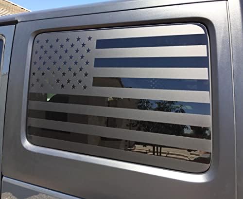 Zxıaochun Arka Cam Amerikan Bayrağı Çıkartması Jeep Wrangler JK JKU 2011-2018, önceden Kesilmiş Arka Yan pencere camı ABD