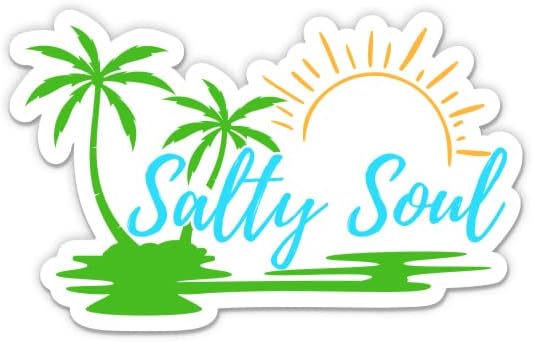 Tuzlu Soul Sticker-5 laptop etiketi - Su Geçirmez Vinil Araba, Telefon, Su Şişesi-Tropikal Plaj Okyanus Kaçış Çıkartması