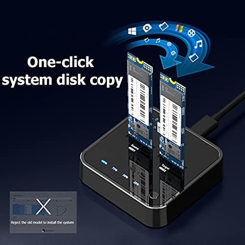 CZDYUF USB 3.1 Tip C M. 2 Çift Bay harici sabit disk Yerleştirme İstasyonu Çevrimdışı Klon M2 SSD Destekler 2TB HDD Tutucu