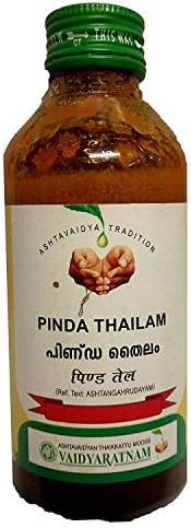 Vaidyaratnam Pinda Thailam 200 ml (2'li paket) Ayurveda bitkisel ürünler, Ayurveda Organik ürünler