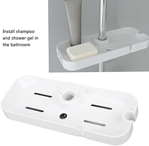 Duş rafı Delme Ücretsiz duş rafı duş rafı Kurulum Su Geçirmez Güçlü Yapışma ABS Malzeme Banyo Depolama Rafı (Beyaz)