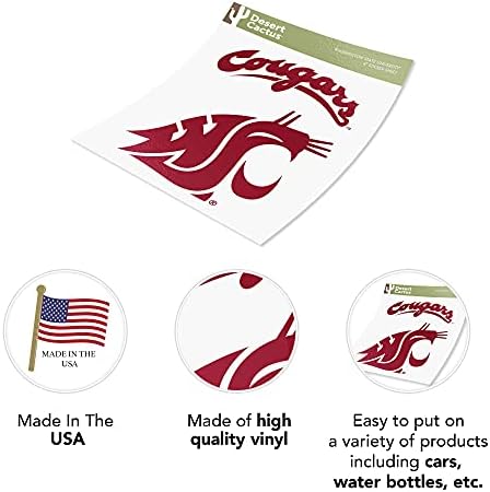 Washington Eyalet Üniversitesi Sticker Cougars WSU Cougs Vinil Çıkartması Dizüstü Su Şişesi Araba Karalama Defteri (4 İnç