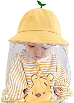Paketlenebilir güneş şapkaları Toz, Çocuk Erkek Kız Toz Geçirmez güneş şapkası Bebek Şapka Kalkan Kova Sarı