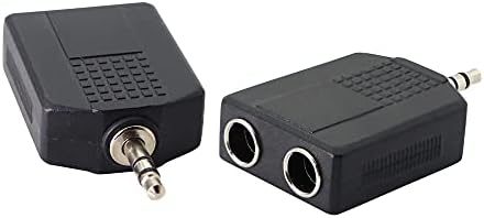 PNGKNYOCN 3.5 mm (1/8 İnç) ila 6.35 mm (1/4 İnç) stereo ses dağıtıcı kablosu, TRS 3.5 mm Erkek İki 6.35 mm Dişi nterconnect
