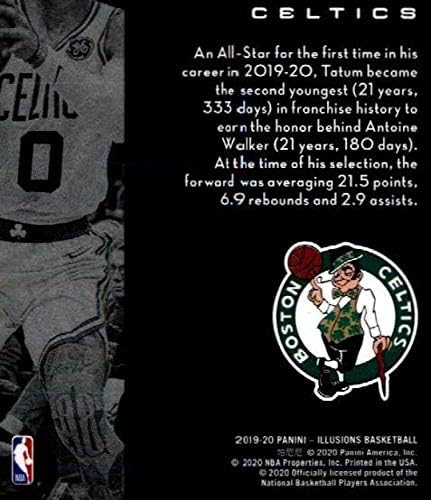 2019-20 Panini Yanılsama Siyah Safir 98 Jayson Tatum Boston Celtics NBA Basketbol Ticaret Kartı