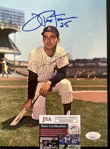 Joe Pepitone İmzalı Fotoğraf 8x10 Beyzbol New York Yankees Cubs İmzalı JSA 2-İmzalı MLB Fotoğrafları